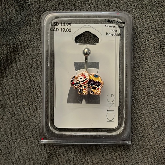 Icing Elephant Bellybutton Ring - Picture 1 of 3